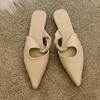Spetsiga Tofflor Damskor Ballerinaskor Sexiga Klackskor Slingback Damskor Mules Skor Sommar 2025 Nya Lyxiga Chanclas De Mujer