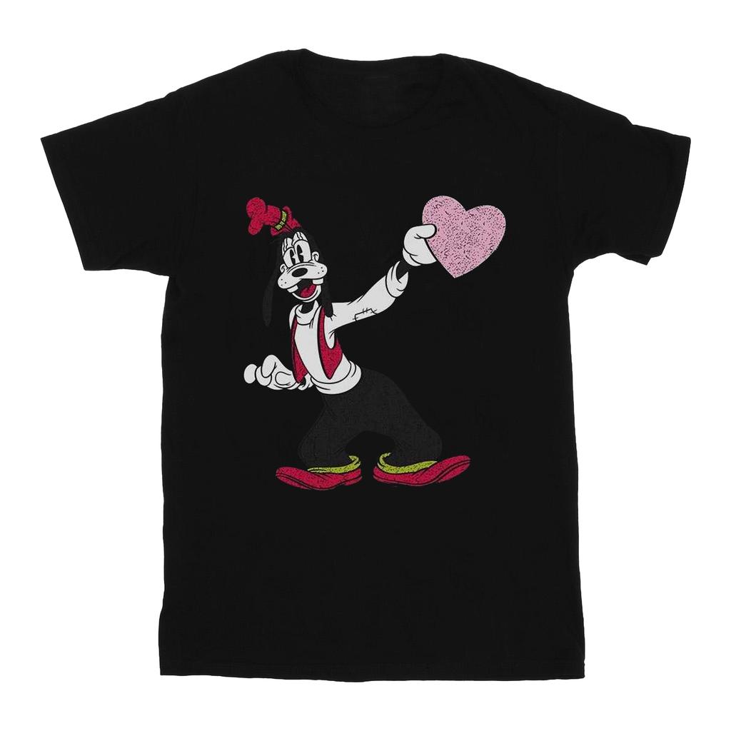 Disney Womens/Ladies Goofy Love Heart Cotton Boyfriend T-Shirt