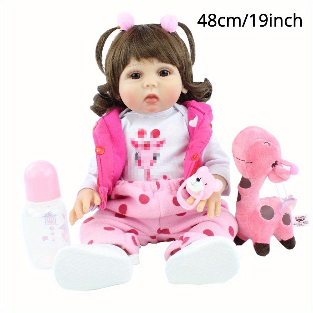 BZDOLL 48cm Ganzkörper Weichvinyl Baby Reborn Puppe 19 Zoll Realistisch Neugeborenes Vinyl BeBe Mädchenpuppe Badespielzeug