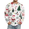 Men's Christmas Printed Imitation Cotton Long-sleeved Shirt