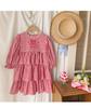 2026 Autumn Korean Children's Strawberry Embroidered Dress - Sweet Girl's Round Neck Lace Plaid Cake Skirt