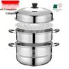 Pentola Vapore in Acciaio Inossidabile Multistrato per Piani Cottura a Induzione e a Gas - Ideale per Cuocere al Vapore Panini, Mantou e Pesce