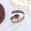 Xiaomi BF CLUB 925 Sterling Silver Ring For Women Jewelry Red Vintage Feathe Open Vintage Handmade Ring Allergy For Party Birthday Gift