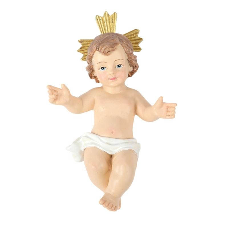 Resin Baby Jesuses in a Manger Nativity Figurines Nativity Collectible Statue Holy Faith Gift Christian Holiday Decors