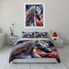 3Pcs White Horse With Rose Field Duvet Cover Set With 3D Printing Design Soft Polyester Bedding Set All-Season Comfort