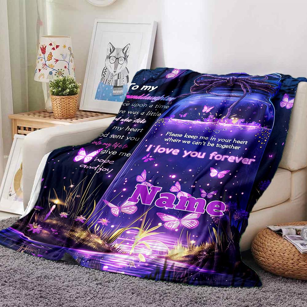 Magical Message In A Bottle A Heartfelt Love Letter To My Granddaughter Throw Customizable Blanket Name Comfortable Versatile For Sofa Couch Office