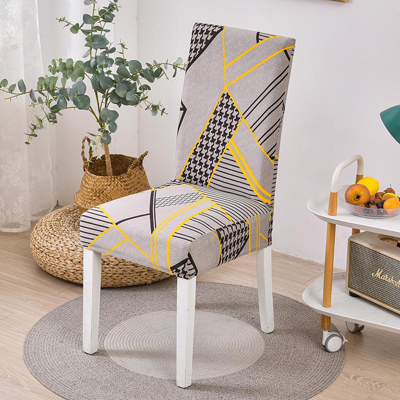 Dining Room Chair Covers Set, Stretch Printed Parsons Chair Slipcovers Spandex Removable Washable Kitchen Chair Protector Cover for Dining Room, Hotel