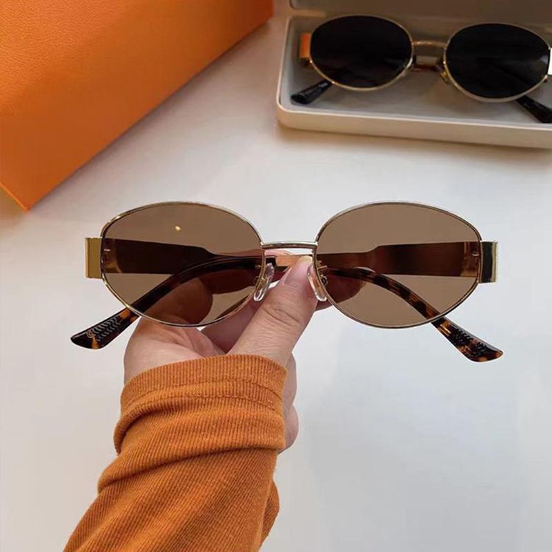 1 Τεμάχιο Οβάλ Σχήματος Προσωπικότητας Μεταλλικά Μικρά Στρογγυλά Γυαλιά Αξεσουάρ Παραλίας Για Γυναίκες Γυαλιά Γυαλιά Ηλίου