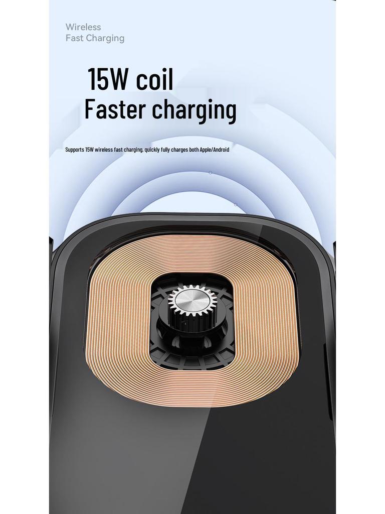 15W Wireless Car Charger & Automatic Phone Holder Mount