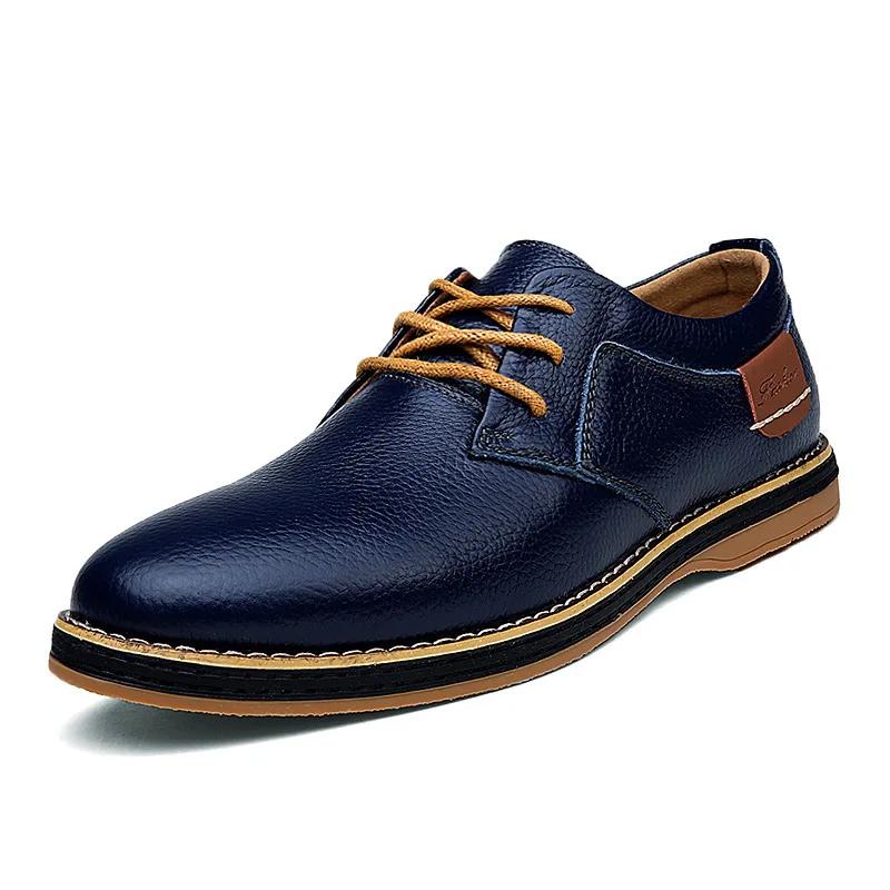 Men Oxfords Genuine Leather Dress Shoes 2025 Lace Up Italian Mens Casual Shoes Luxury Brand Moccasins Loafers Plus Size 38-48