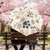 1PC bone paw Automatic Open/Close Umbrella with Windproof, 8-Rib Sturdy Canopy, Durable Ribs, Fashionable Design, 1307a