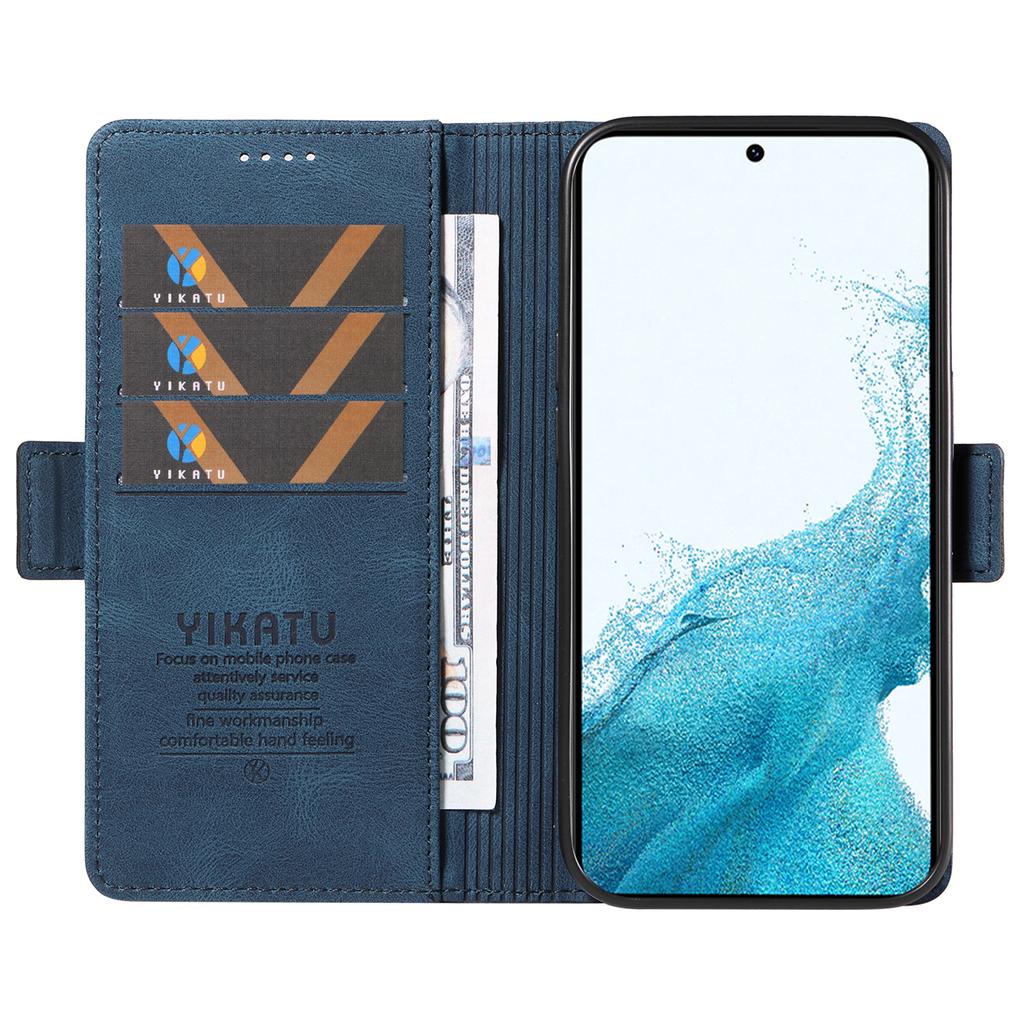YIKATU YK-005 For Samsung Galaxy S23 Skin-touch Phone Leather Case Wallet Stand Phone Cover