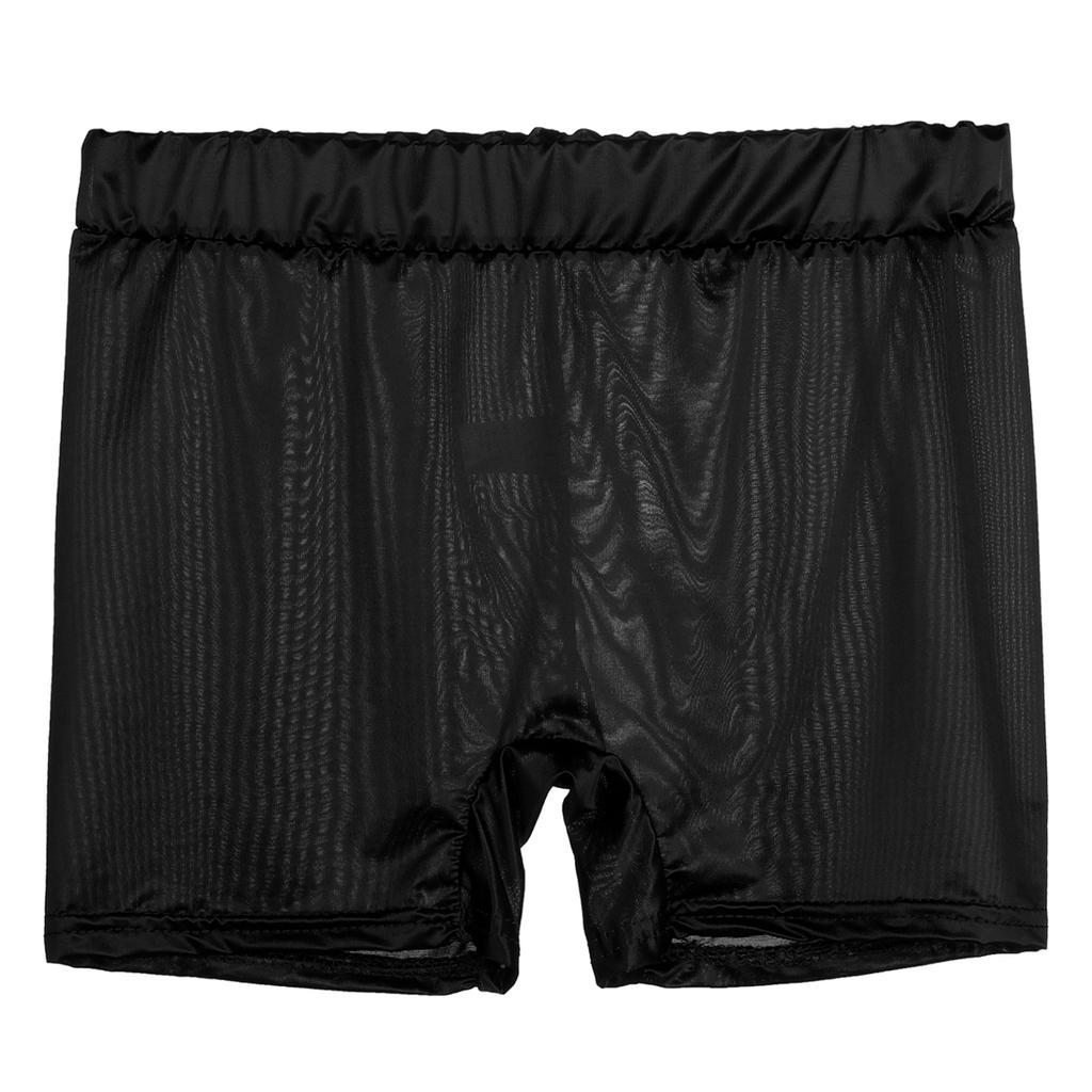 Women's High Elasticity Low Rise Short Pants Underwear Nightwear Mini Shorts See Through Tight Package Shorts