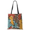 Abstract Art Print Shopping Bags Women Folding Reusable Customize Tote Shoulder Bag Canvas Casual Groceries Handbags 2022