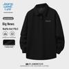Jeanswest Men's Waffle Knit Letter Print Long Sleeve Polo Shirt