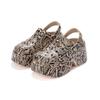 Leopard Platform Clogs for Women Closed Toe Chunky High Heel Sandals Woman New Summer Street Beach Slides Girls Fashion Slippers