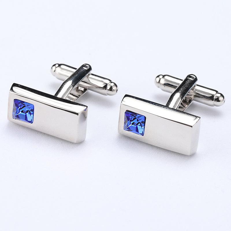Gift Box Men'S Suit French Cufflinks Sleeve Nails Shirt Buckles Women'S Cuff Buckles Long White Strip Crystal Cuffs