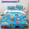 3pcs Bubble Guppies Bedding Set Duvet Cover Closure Includes 1 Duvet Cover & 2 Pillowcases, Soft and Comfortable for All Seasons.