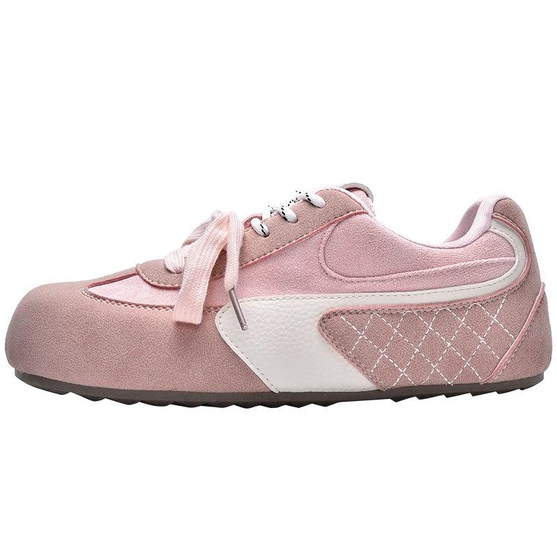 Pink Dexun Board Shoes Female Ugly Cute Spring New Chic Niche Puff Bread Shoes Forrest Gump Ballet Little White Shoes