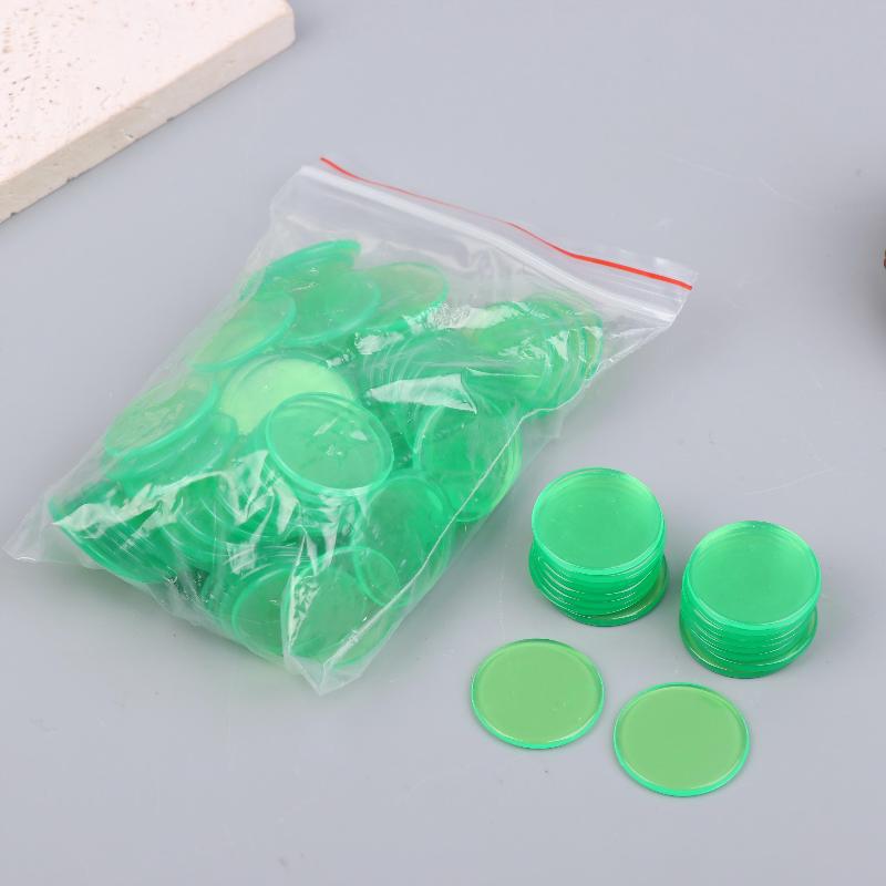100Pcs 25Mm Color Plastic Chip Bingo Chip Montessori Interactive Learning Education Math Toys Family Party Counting Toy