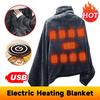 USB Flannel Heated Blanket 3 Temperature Adjustment Soft Thermal Blanket Electric Heating Blanket for Indoor Outdoor