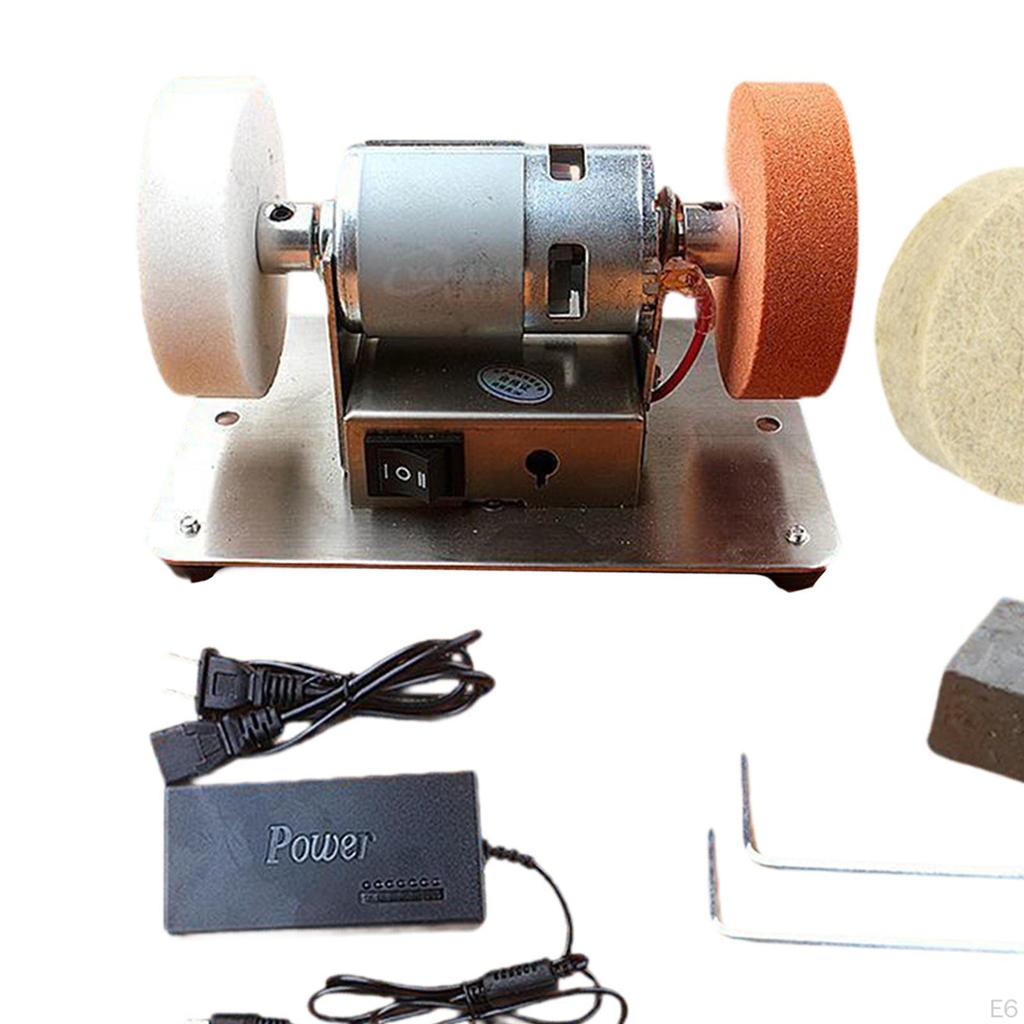 Mini Bench Grinder Grinding Tool 7 Speed Adjustable Crafting Polisher Benchtop Sander for Home