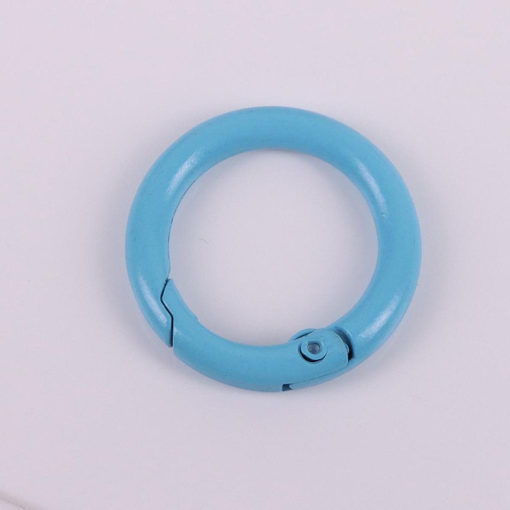 24mm Candy Color Round Metal Keychain - Handmade Spray Painted DIY Jewelry Accessory, Available In Multiple Colors