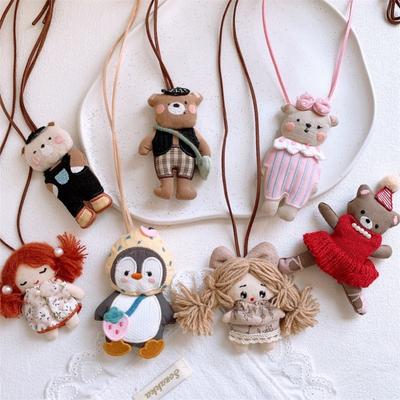 New Retro Sweater Necklace Cartoon Animal Adjustable Sweater Chain Kids Accessories Girls Sweet Clothing Pendant