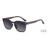 2026New wooden-framed polarized sunglasses, small frame, trendy and fashionable, retro style, for both men and women TR Box7730WD