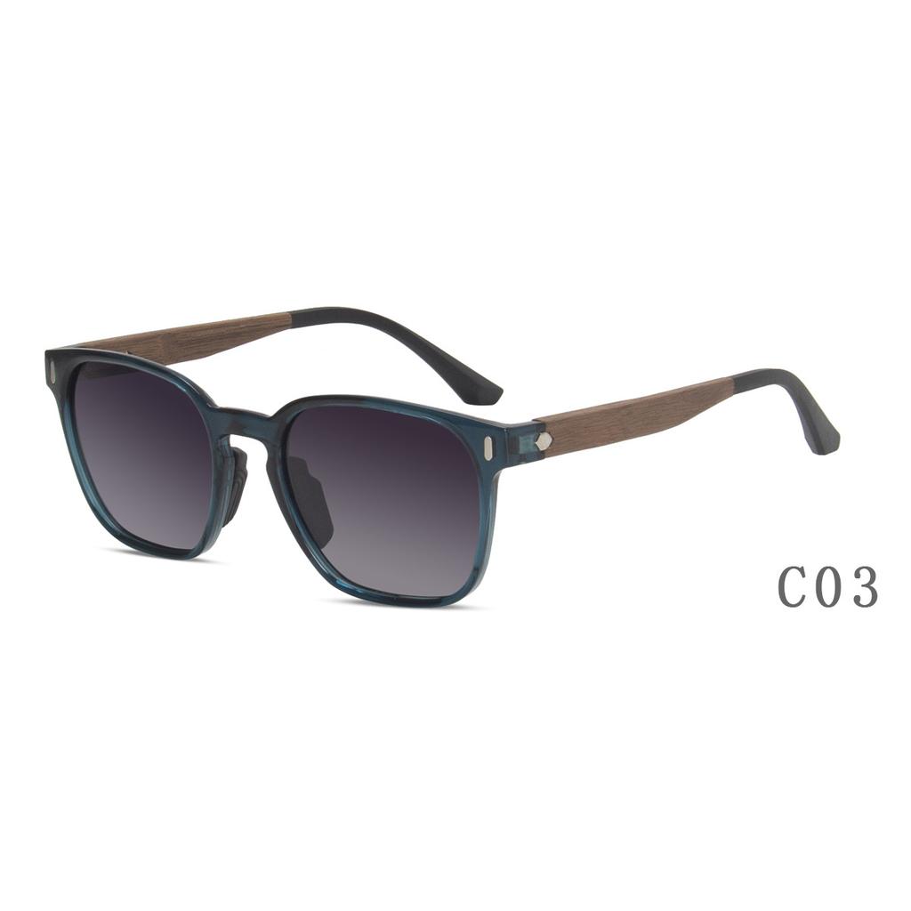 2026New wooden-framed polarized sunglasses, small frame, trendy and fashionable, retro style, for both men and women TR Box7730WD