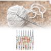 8Pcs Crochet Hook Set, Ergonomic Soft Grip Crochet Handles Yarn Knitting Needles for Arthritic Hand (Yellow Small Flower)