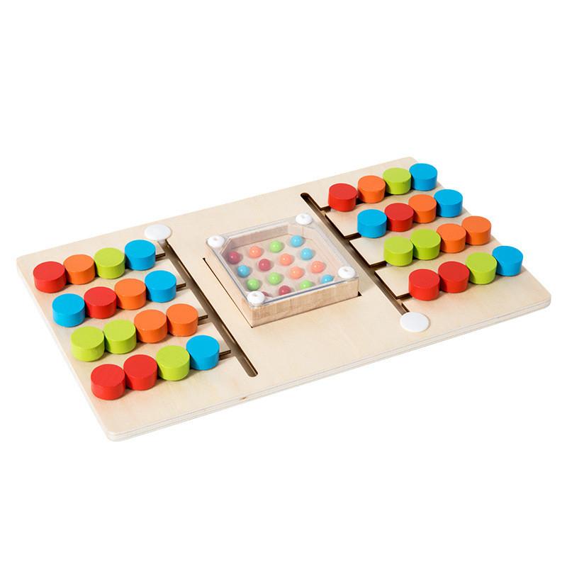 Wooden Ball Shaking Color Movement Puzzle Game For Kids Cognitive Development