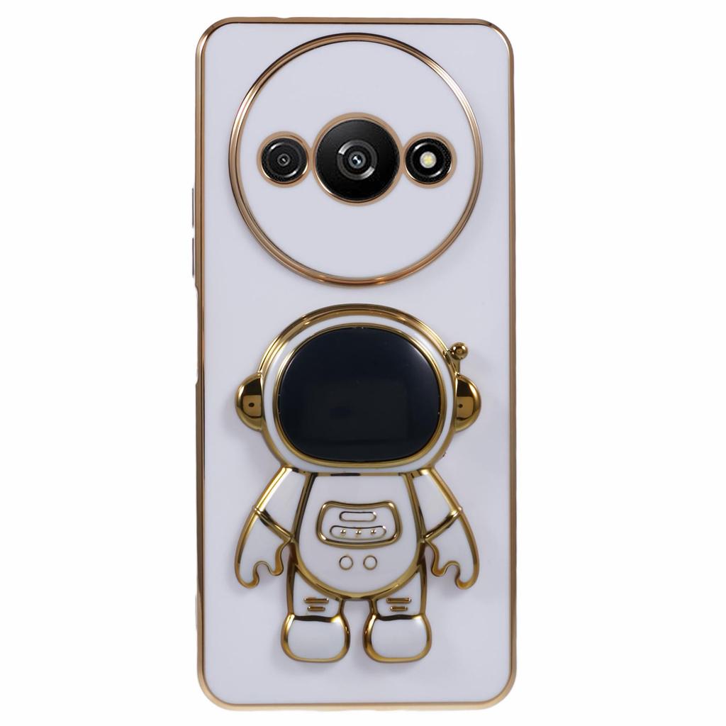 For Xiaomi Redmi A3 4G/Poco C61 4G Electroplating Case Astronaut Kickstand Design TPU Phone Cover