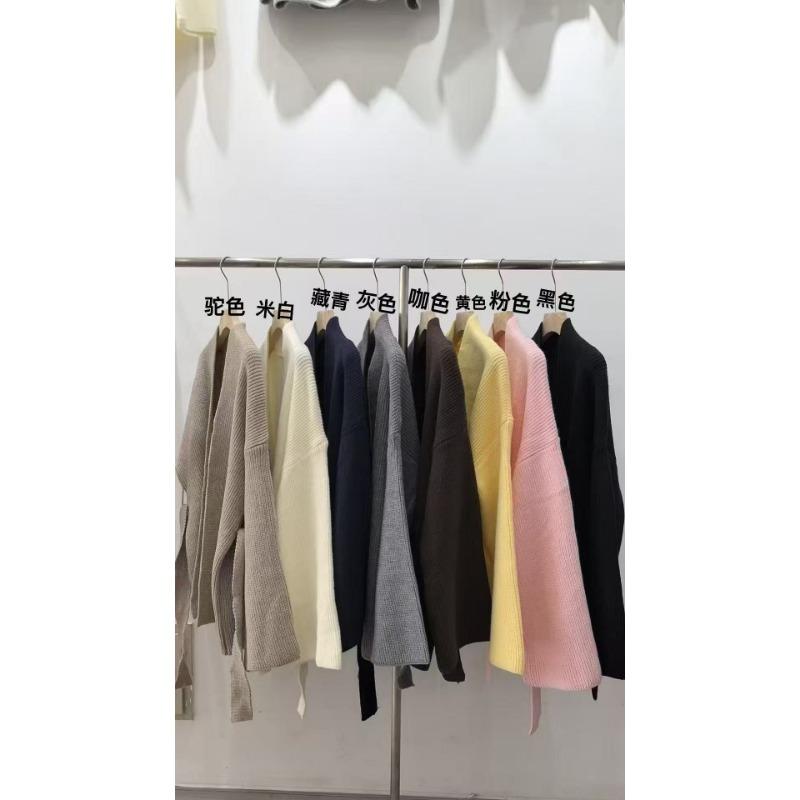 

Темперамент Ленивый ветер шнуровка вязаный кардиган женский осень и зима новый свободный средней длины свитер куртка женская average size розовый