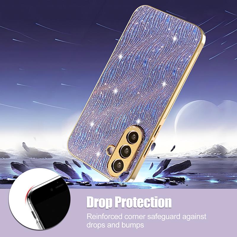 Girl Fashion Glitter Pink Phone Case For Samsung Galaxy A06 A14 A15 A16 A24 A25 A26 Soft Bumper Bling Hard Back Cover Funda