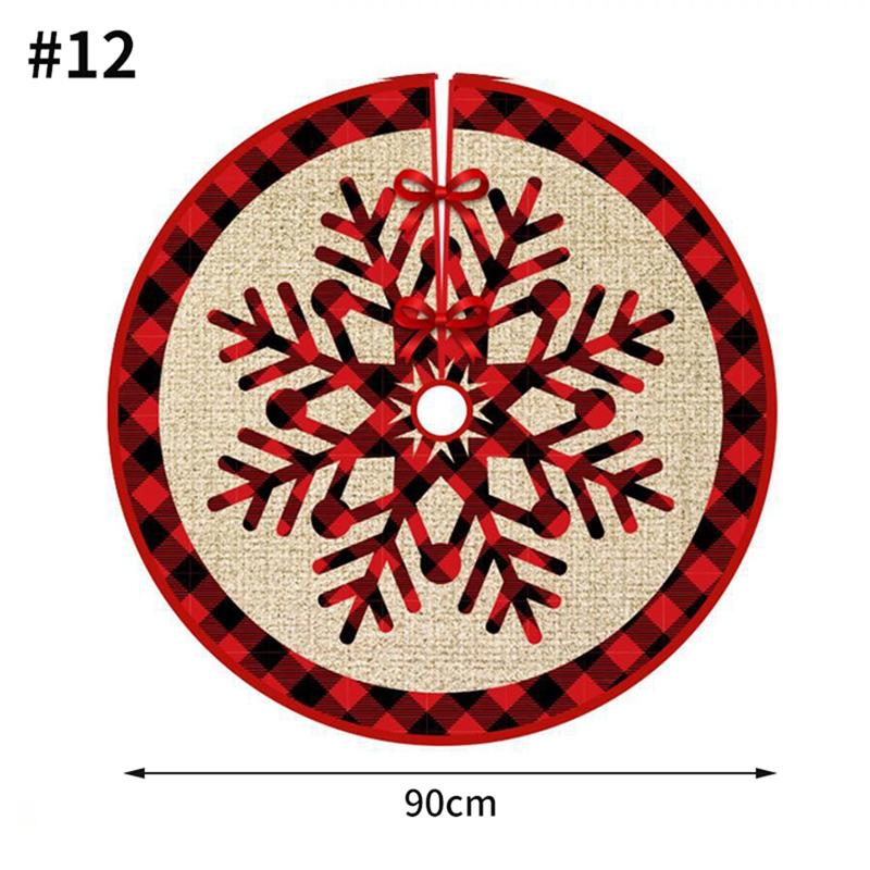40-90cm Christmas Tree Skirt White Snowflake Xmas Tree Skirt Christmas Tree Decorative Base Carpet New Year Navidad Party Decor