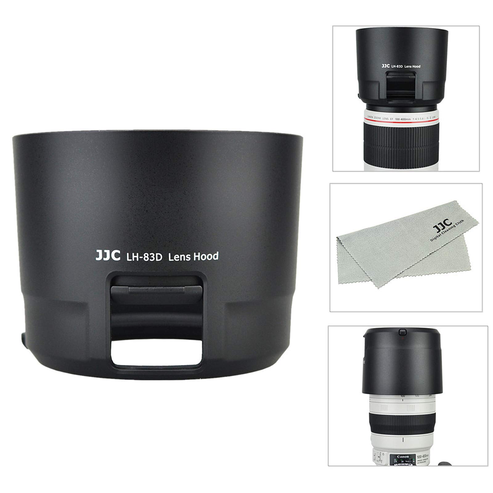 

JJC Reversible Lens Hood Compatible with Canon for Canon EF IS II USM Adjustable Black ET-83D 100-400mm F4.5-5.6L Lens, Filter,