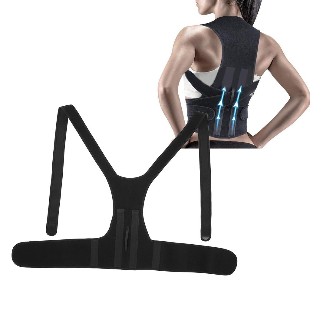 Posture Corrector Adjustable Breathable Back Straightener Brace for Women Men Hunchback Black