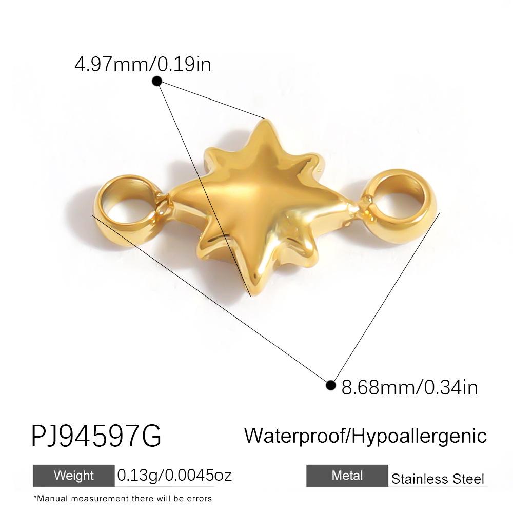 Waterproof Hypoallergenic DIY Jewelry 18K PVD Gold Plated Stainless Steel CZ Star Moon Heart Bow  Charms Pendants Bulk