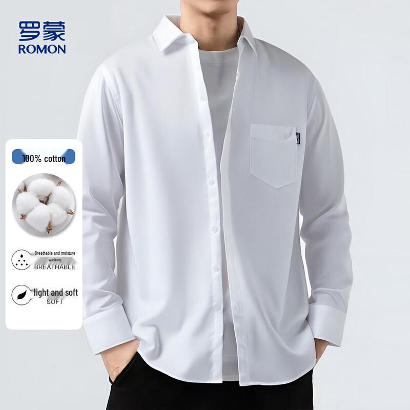 Luomeng Men s Cotton Long-Sleeve Shirt 2XL