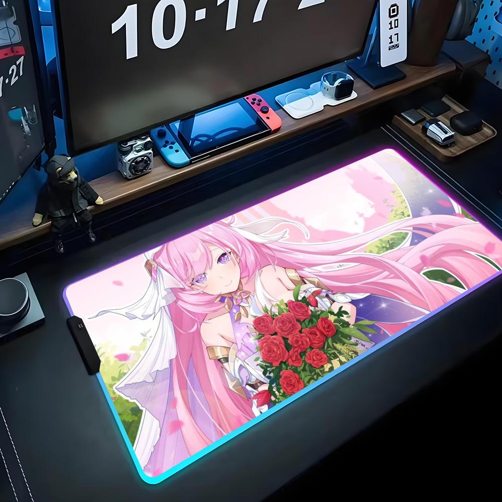 elysia Mouse Pad RGB Gaming Mousepad Big LED Pad PC Desk Mat Luminous Mouse Pad Large Keyboard Mats Table Rug With Backlit