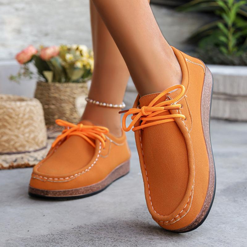 Shoes for Women Autumn Fashion Lace Up Platform Wedges Comfortable Non-slip Flats Sneakers Casual Women Shoes Zapatos De Mujer