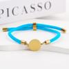 Adjustable 15mm Multi-Color Round Milanese Rope Bracelet with Stainless Steel Cross for Laser UV Printing.