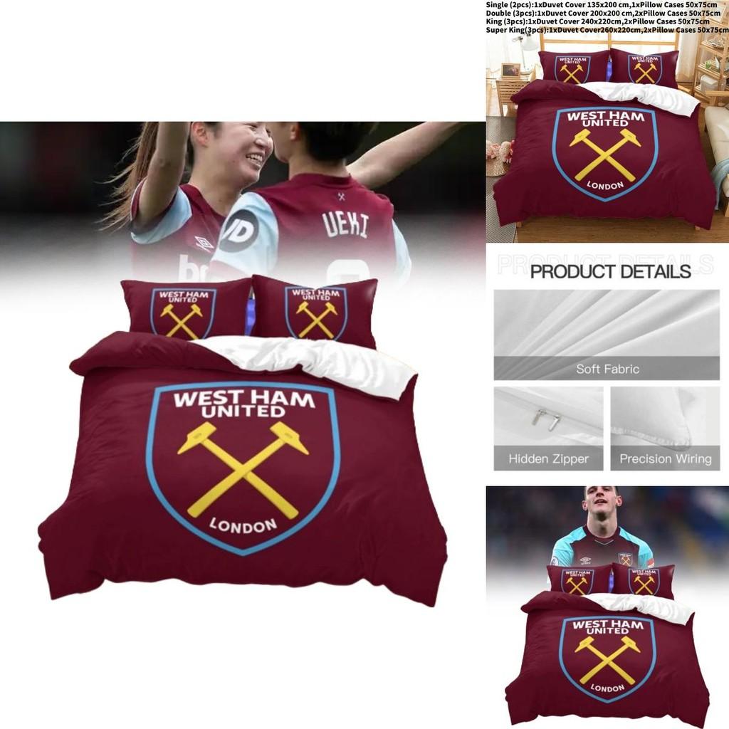 West Ham United Quilt Cover Set With Brushed Fabric For Teen Sleep Comfort