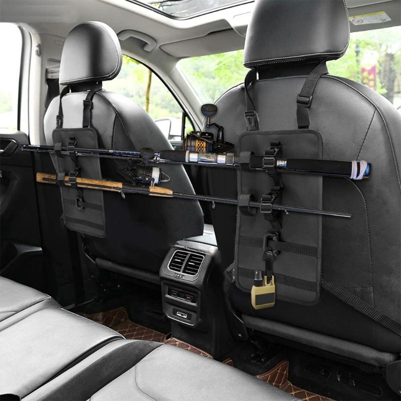 Car Seat Back Fishing Rod Organizers Adjustable Strap Fishing Poles Storage Rack