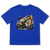 Summer Boys' Cartoon Excavator Cotton T-Shirt, Short Sleeve, Breathable Casual Layer