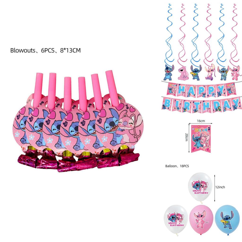 Lilo & Stitch Decorazioni Festa di Compleanno Forniture Striscione Topper per Torta Palloncini