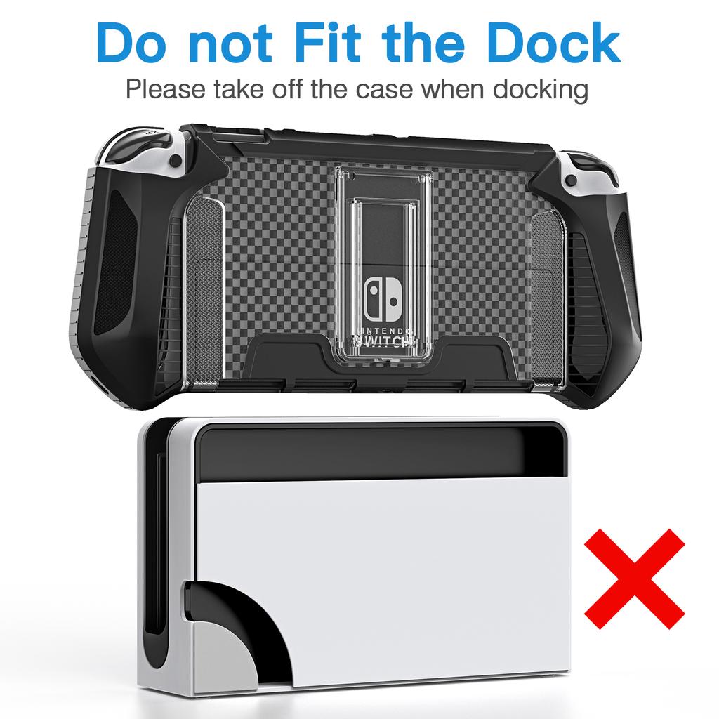 Switch OLED Case with Fixed Stand, TPU Protective Case Compatible with Nintendo Switch OLED Model Cover Case