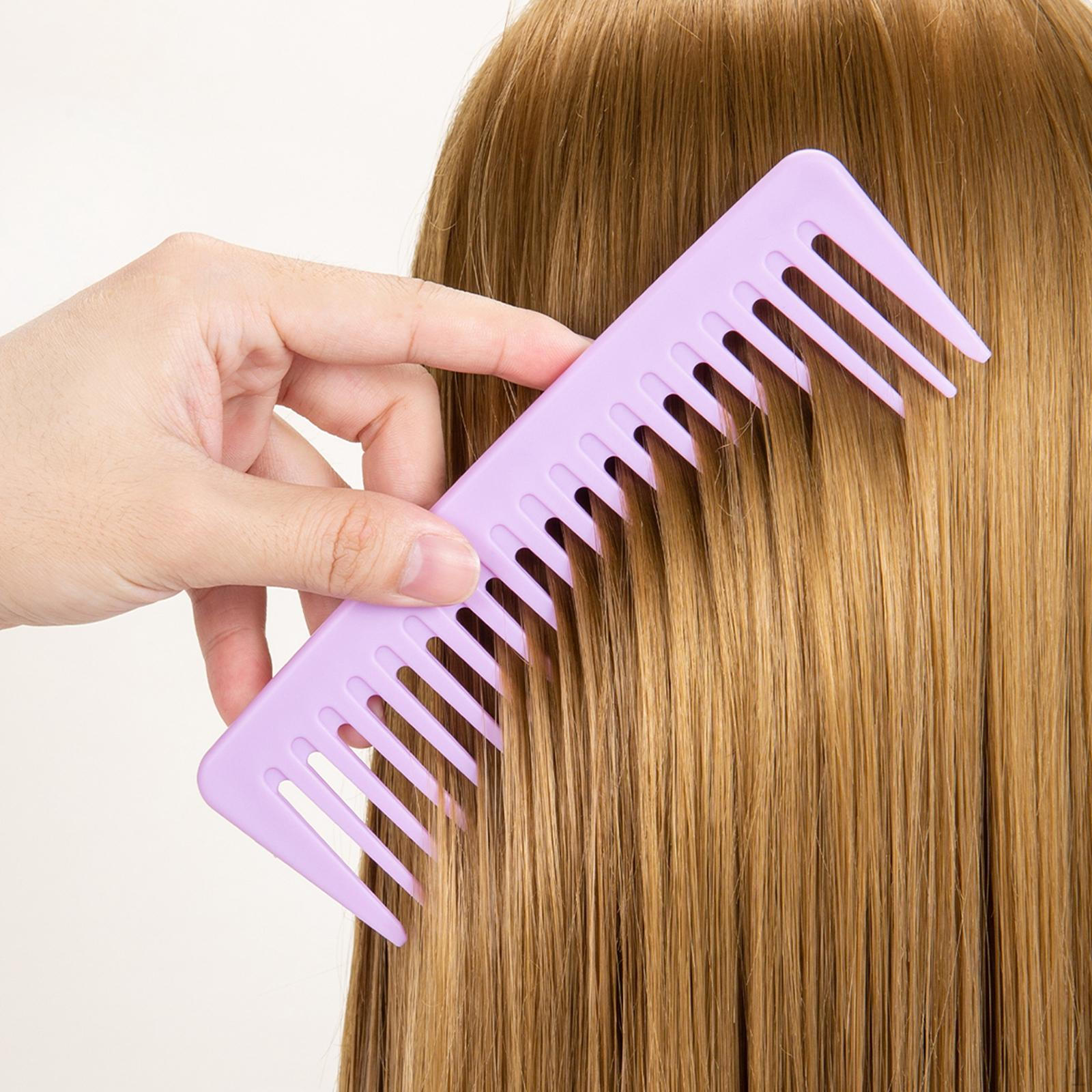 

Расческа для волос, парикмахерская, антистатическая широкая расческа, душ для женщин и мужчин, волнистая фиолетовый