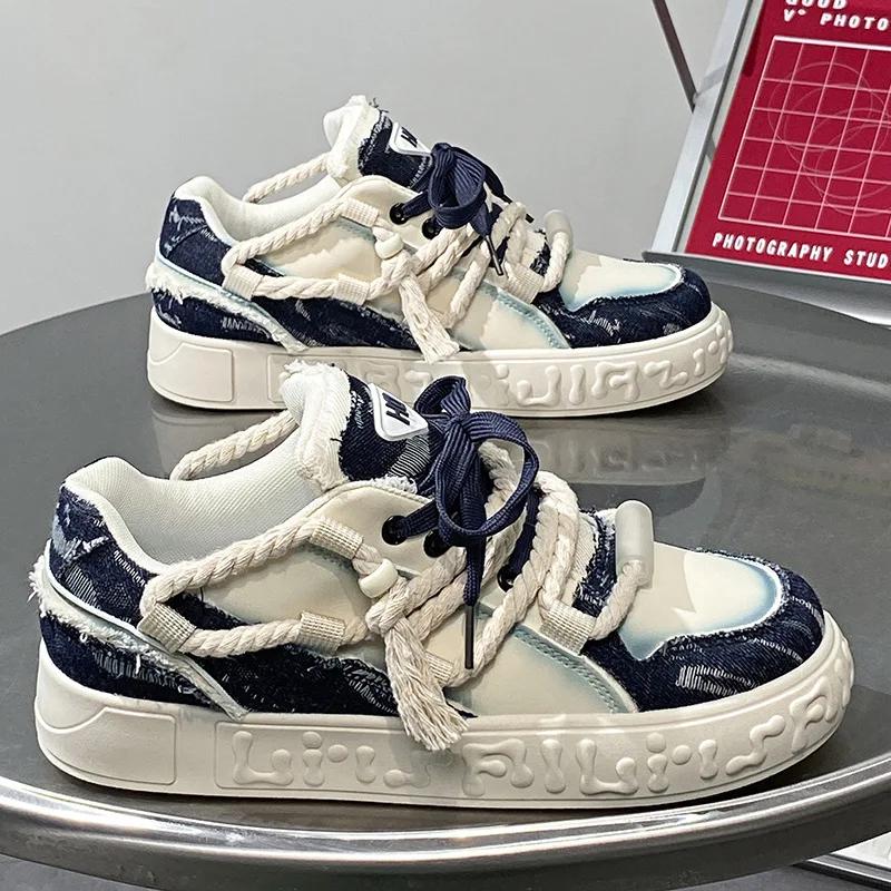 Fashion New arrival designer street sneaker men's fashion sports shoes man graffiti personality sneaker fancy skateboard hip hop shoes